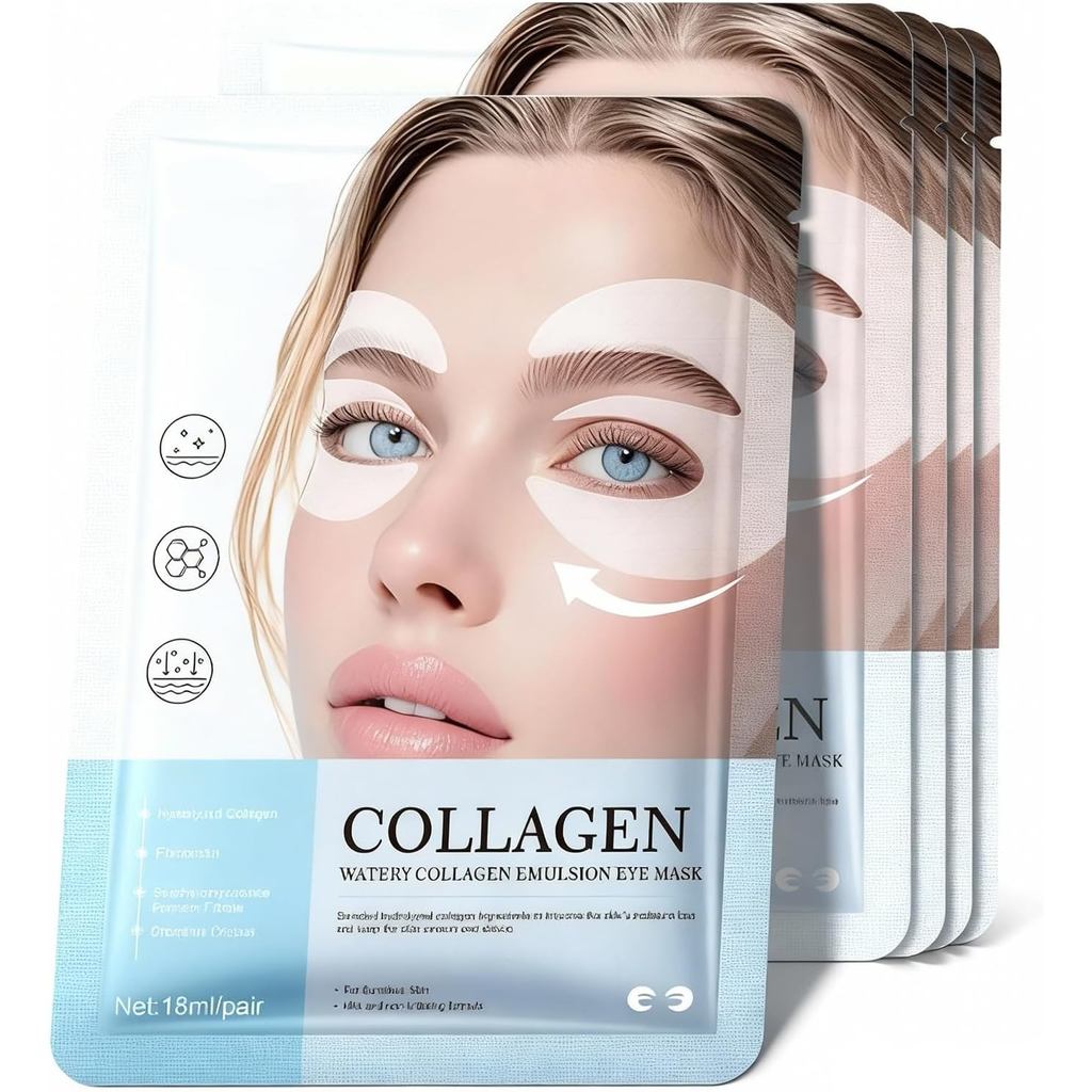Máscara para Olhos Glow Haven, 5 Pares de Patches de Colágeno para Olhos Inchados e Olheiras, Patches Revitalizantes par