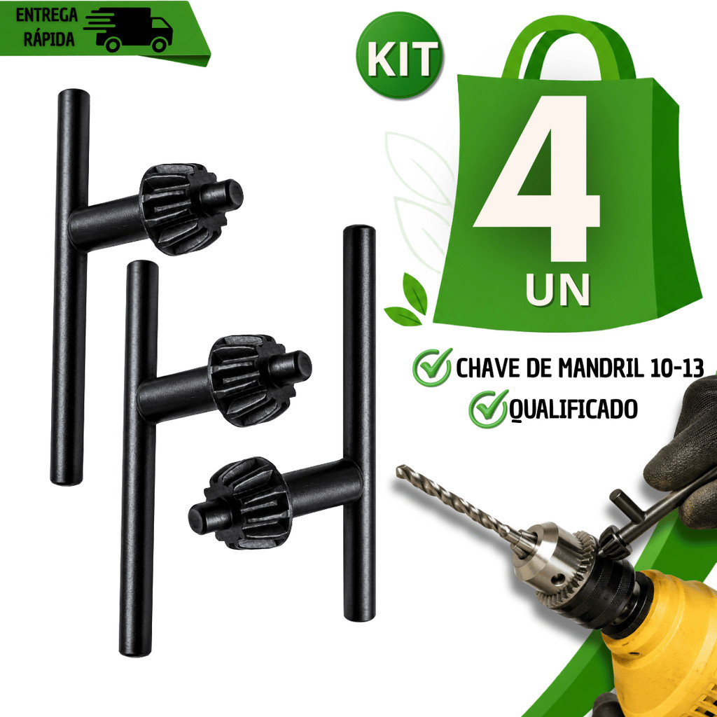 Jogo Chaves de Mandril Para Furadeiras Universal 3/8" 10mm 13mm Pratico Resistentes Garantido