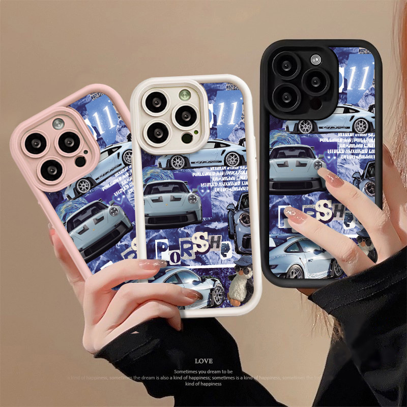 Softcase silicone Anti-impacto Luz Azul Carro Esportivo Para Redmi Nota 14 PRO K80 13C 14C 13 12 11 POCO X7 F7 ULTRA X6