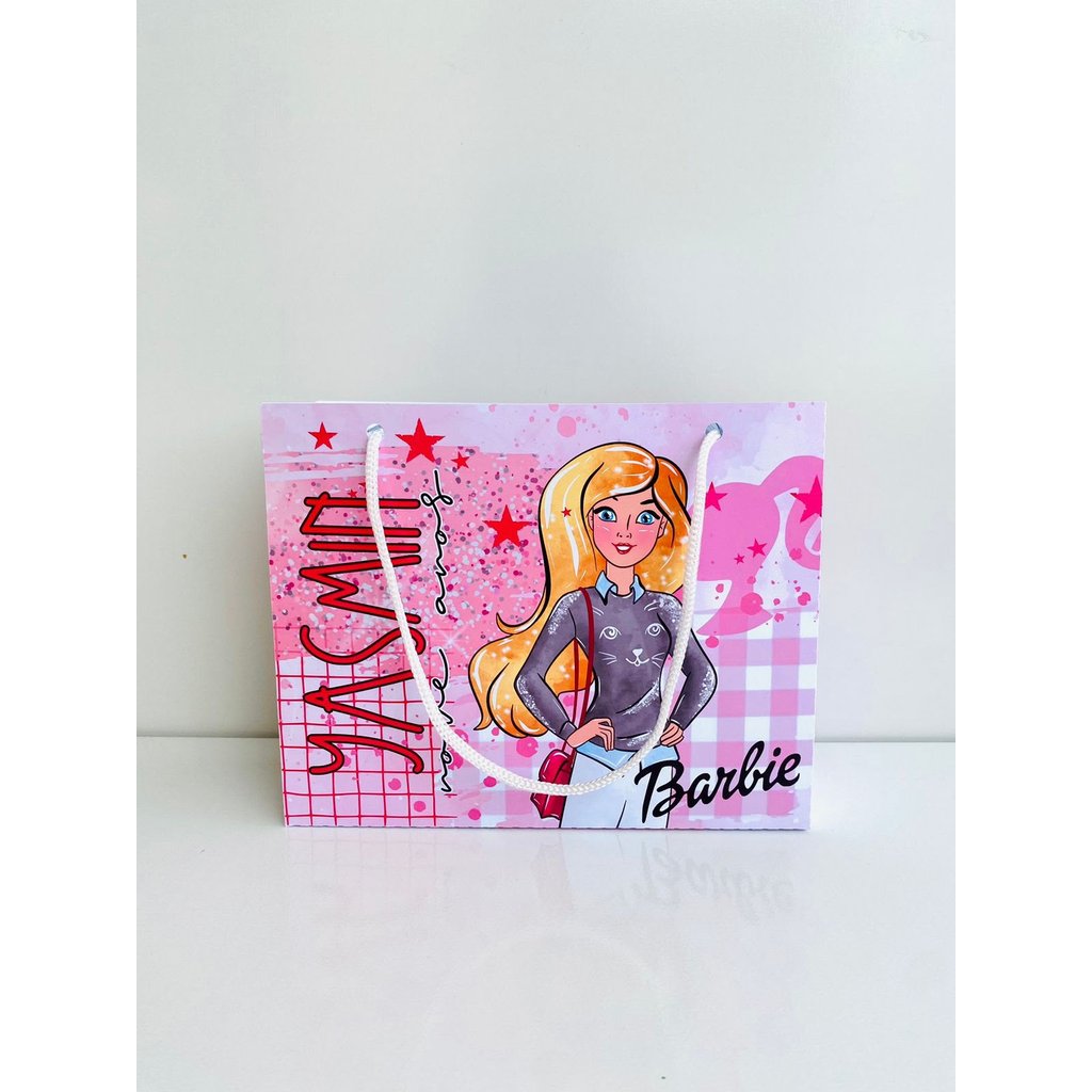 Sacolinha BARBIE Aquarela (pegue e monte) Personalizada - Lembrancinha Surpresa Festa Princesas Boneca