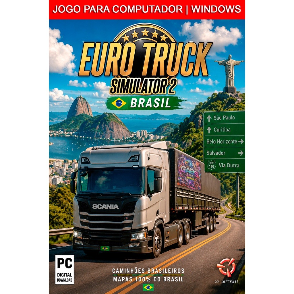 Euro Truck Simulator 2 Para COMPUTADOR Jogo Completo Mapas Brasileiros + Mods Caminhões + TODAS DLCs + Modo online