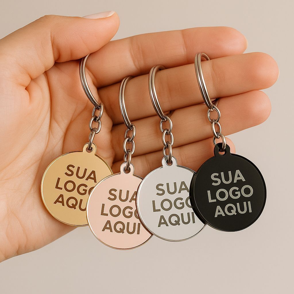 Kit Chaveiro Acrílico Personalizado Espelhado Lembrancinha Brinde Festas Brindes Casamento Formatura