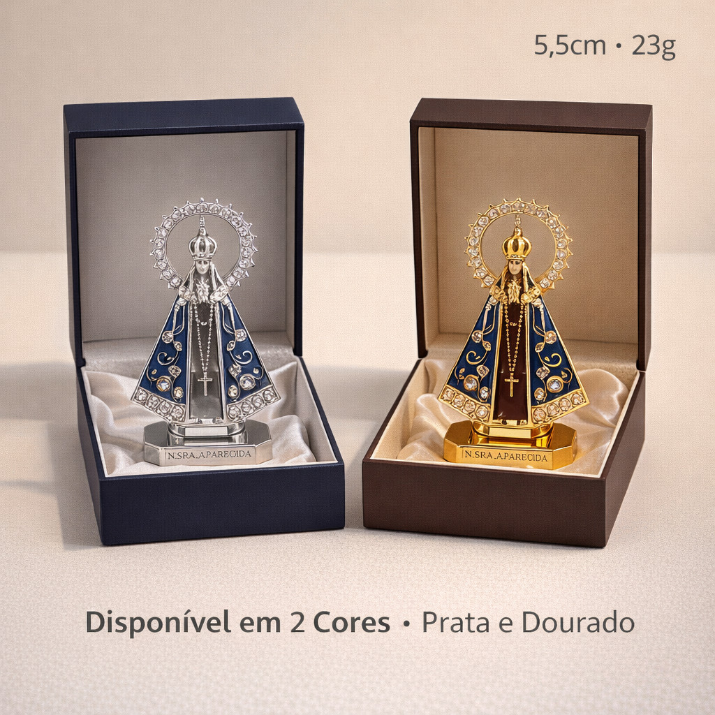 kit 1/2/3-Santinha de Carro Imagem Nossa Senhora Aparecida com Coroa Dourada para Carro