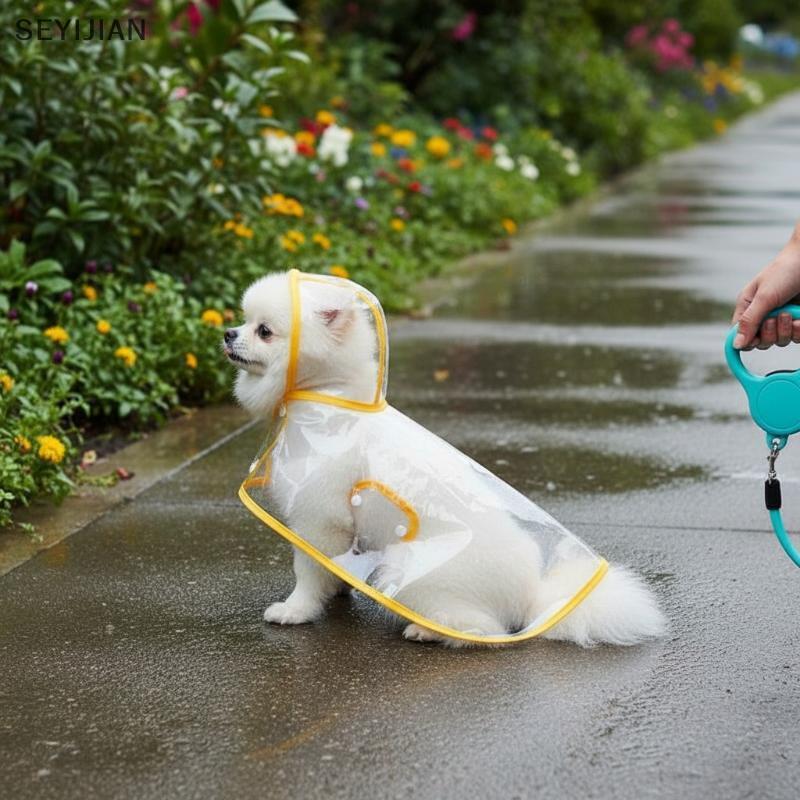 [EYS] XS/4XL Capa De Chuva Transparente Para Animais De Estimação Cães À Prova D'água E De Vento Roupas Grande Cachorro 