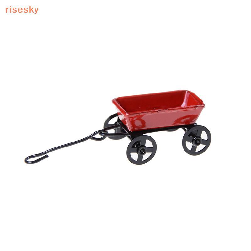 [risesky] 1 : 12 Casa De Bonecas Em Miniatura Jardim Carrinho De Metal Móveis Fingir Brincar Brinquedos Decoração