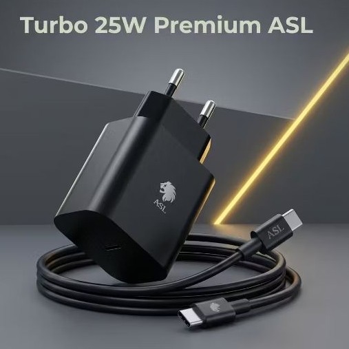Kit Carregador Turbo 25W COM CABO TIPO-C A TIPO-C ASL COMPATIVEL COM iPhone SAMS