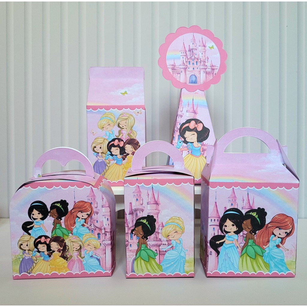 20 Caixinhas Princesas Cute Desmontada Pronta Entrega Lembrancinha Chá de Bebê Não Personalizados