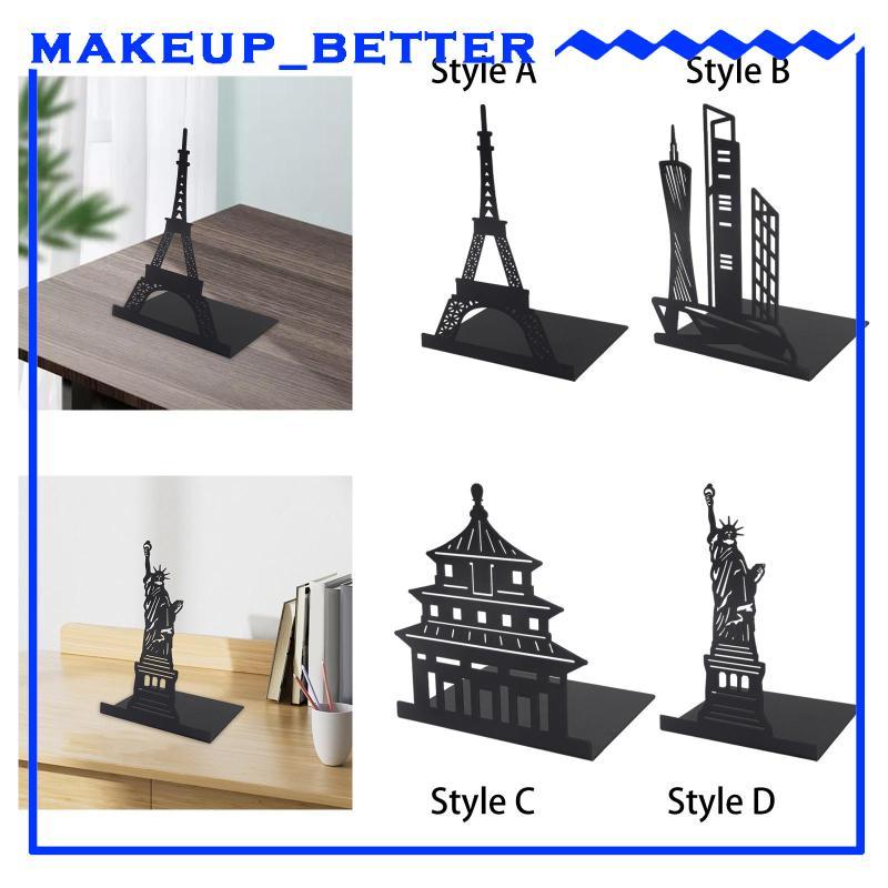 [Makeup_better] Arquitetura Silhueta Metal Bookend Book Ends Escavados 17x11x10cm Decoração Rolhas De Livros Para Pratel
