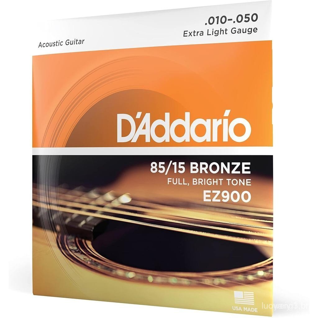 Cordas de Violão D'Addario - Cordas para Violão Acústico - Cor Cobre 85/15 - Adequadas para Violões de 6 Cordas - Som Ri