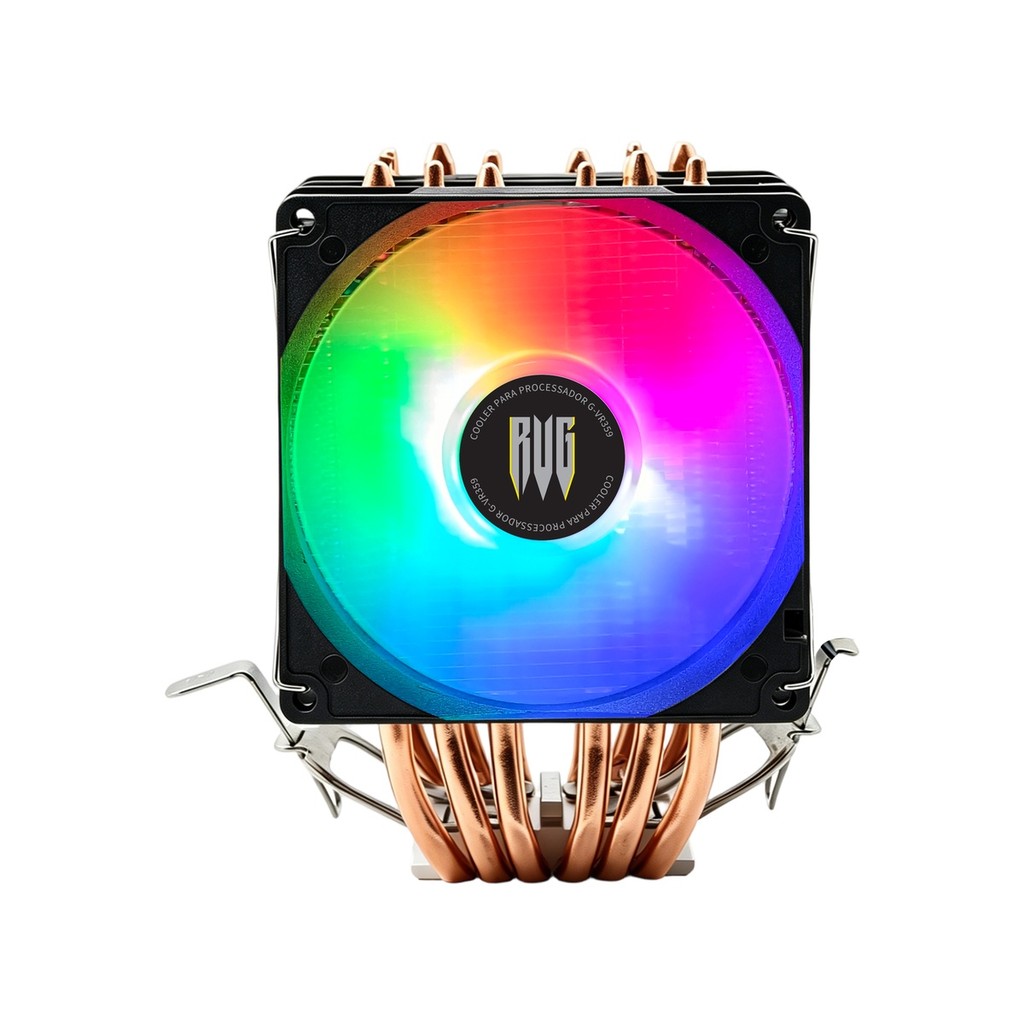 Cooler CPU Fan Duplo Intel AMD LGA 2066 AM4 AM5 4 Pinos 2100RPM Alto Desempenho G-VR359