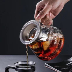 Jarra Chaleira Para Servir Café Coador Leite Chá Suco Vidro Borossilicato 700ml