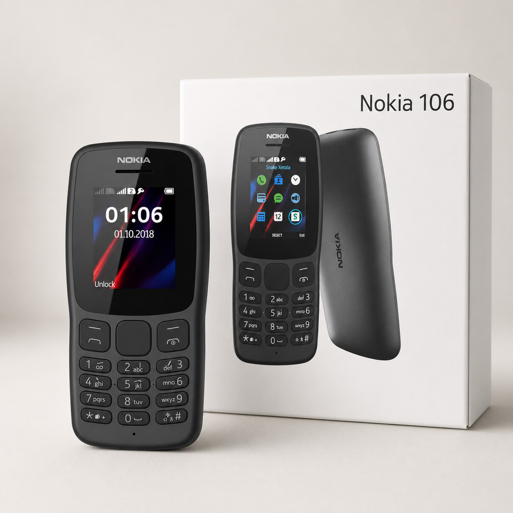 Celular Nokia 106 Simples Dual Chip para Idosos Teclado Físico Bateria Longa Duração