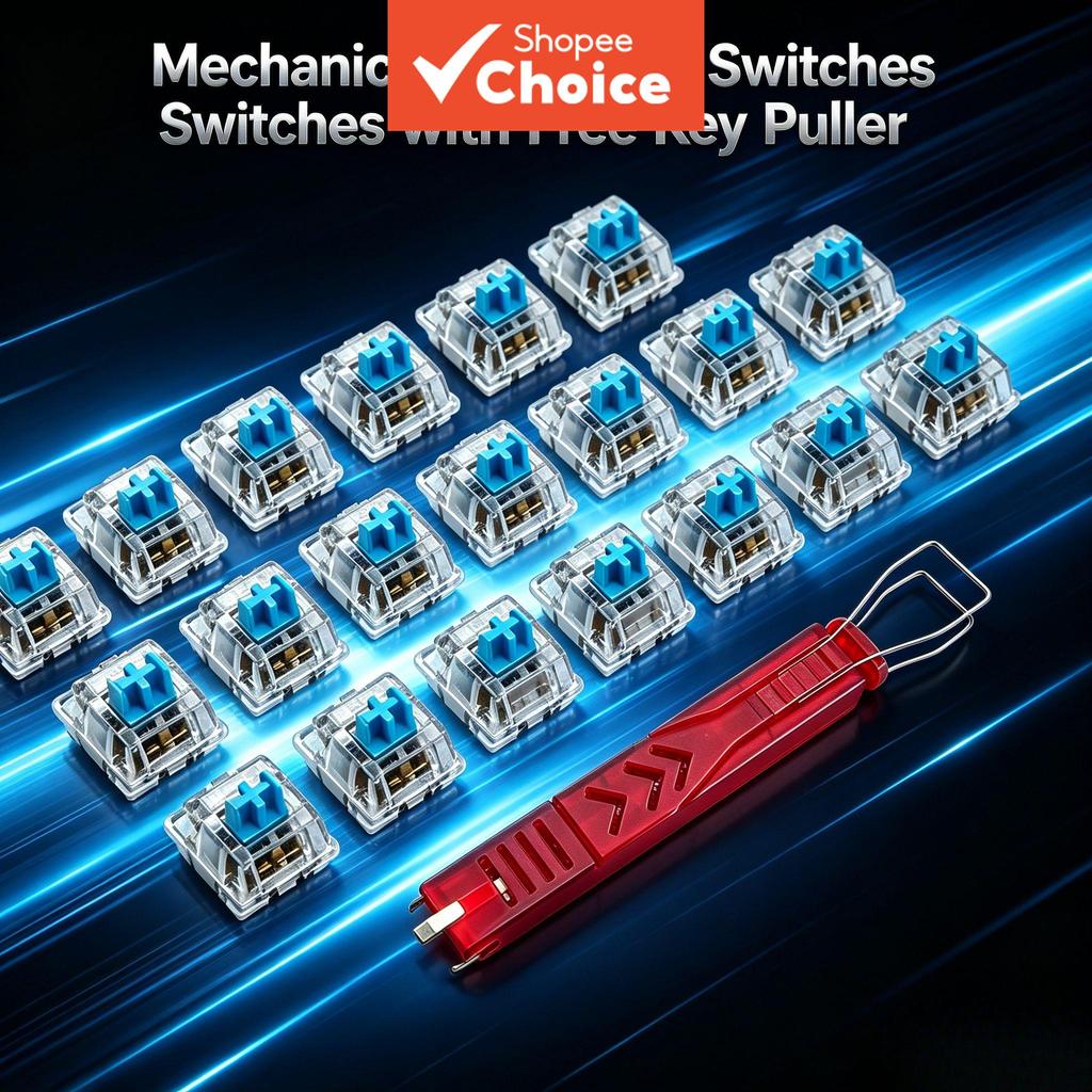 Interruptor Clicky Azul para Teclado Mecânico, Interruptor de 3 Pinos DIY, Chaves Personalizadas, Ferramenta Extratora