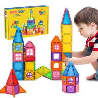 Blocos Magnéticos Mate Brastoy 120pcs do tamanho médio e 38pcs do tamanho pequeno Brinque…