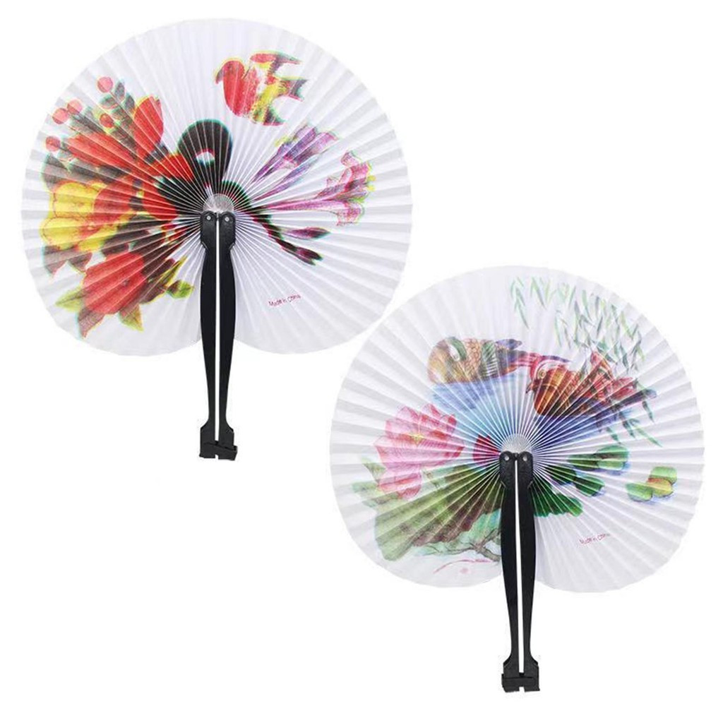 Ventilador Chinês Dobrável Pequeno Redondo Leques De Mão De Papel Verão Resfriamento Menina Crianças Ferramentas Criança