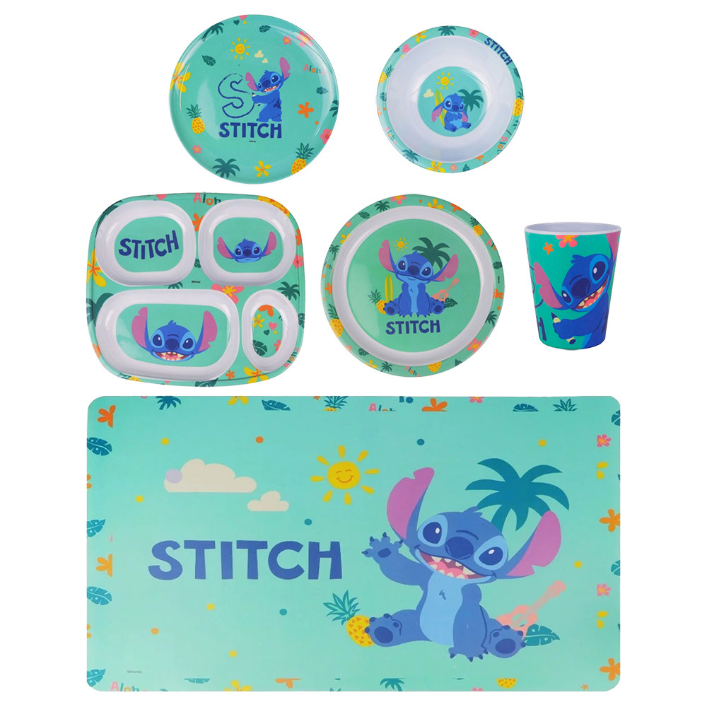 Kit Alimentação Infantil Pratos Copo Bandeja Disney Stitch em Oferta na Shopee