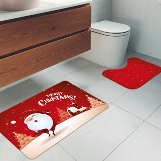Conjunto Banheiro Natalino 2 Peças – Tapetes Decorativos Antiderrapantes em Oferta na Shopee