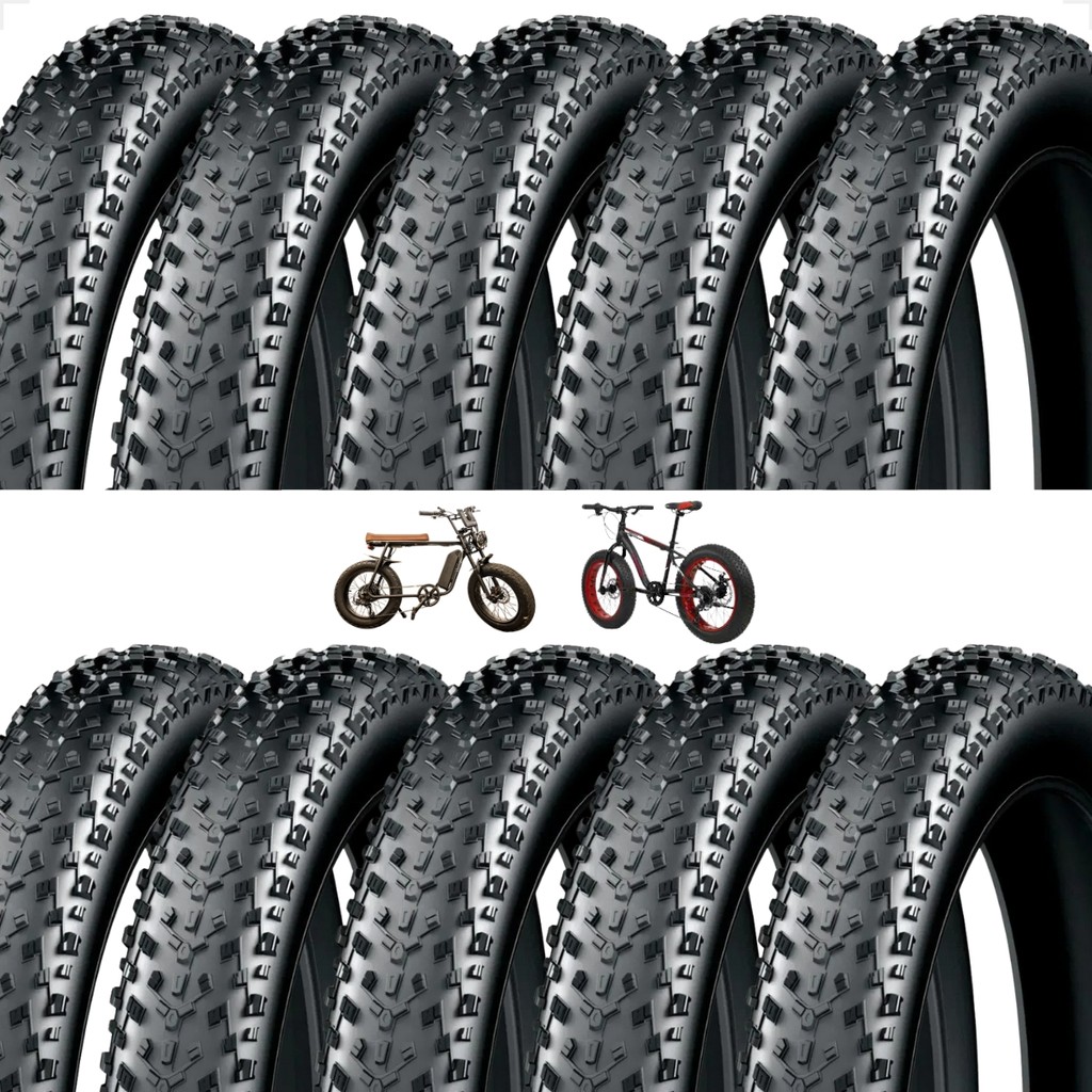 Kit 10 Pneu Pineu Aro 20 X 4.0 Fatbike Mobylete StreetGo Scooter Bike eletrica Cravo Atacado Revenda