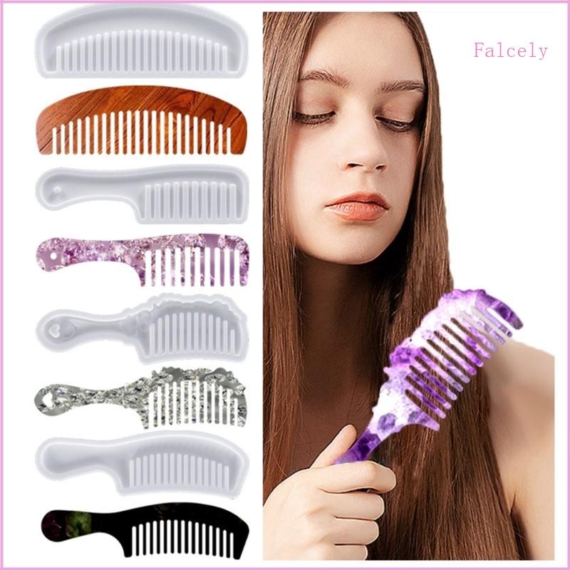 4 Estilos Óleo Cabelo Epóxi Pente Molde Silicone Kit Fundição Resina Artesanato Jóias Fazendo Mão