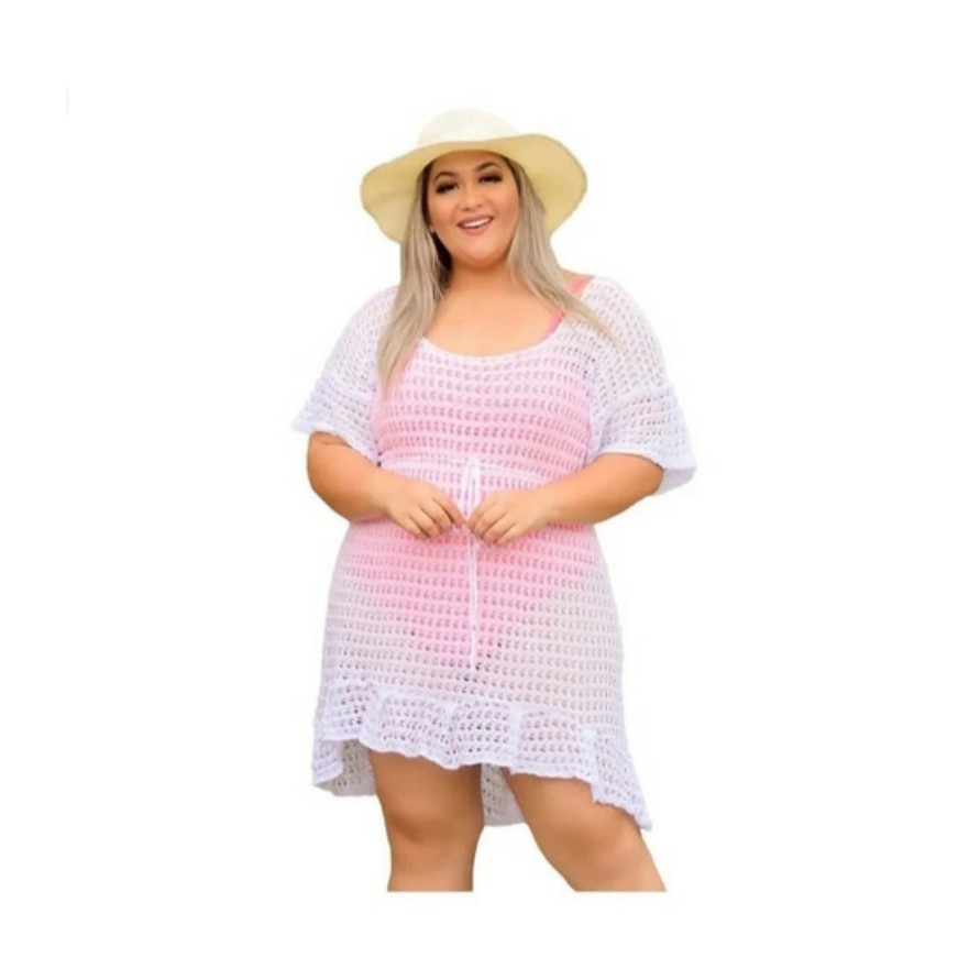Saída de Praia Banho Tricot Plus Size Varias Cores Verão Hoje Hoje — R$ 37,80 em Shopee, 10% OFF