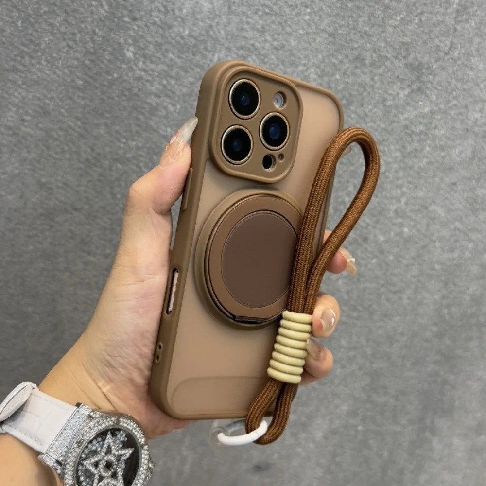 Transparente Fosco Magnético Suporte Caso Para iPhone 17 Ar 16 15 14 13 11 12 Pro Max 15 Plus Alça De Pulso Capa À Prova em Oferta na Shopee