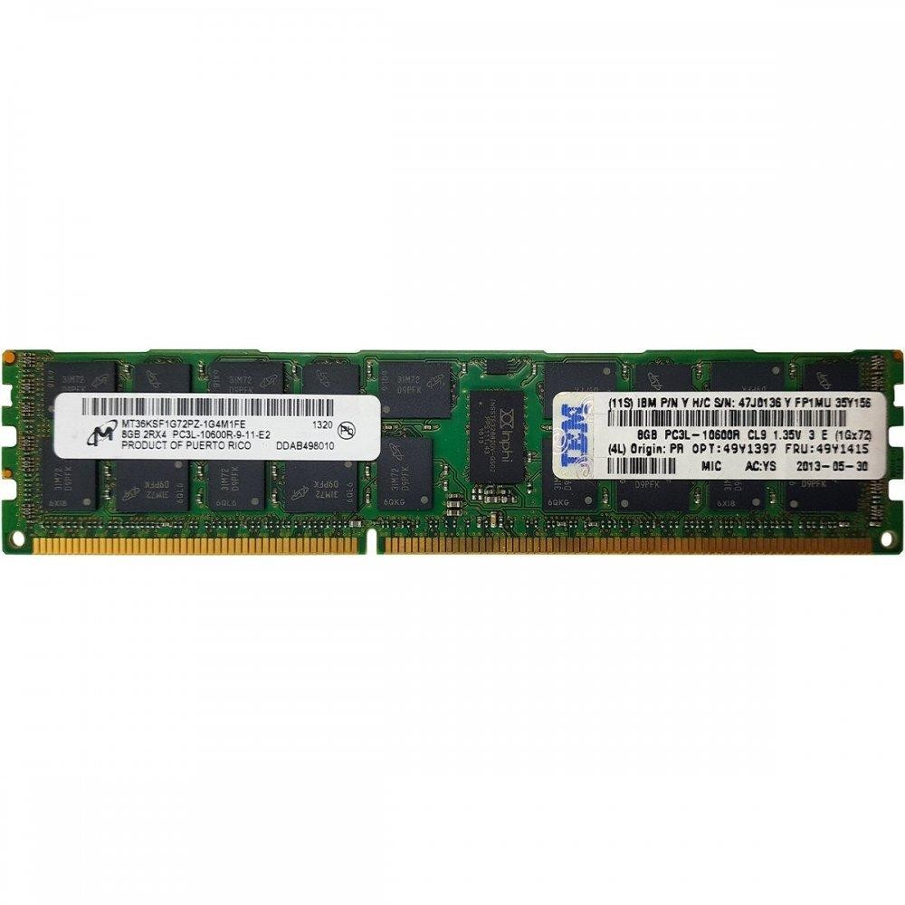 IBM Memoria para Servidor 8GB DDR3 1333Mhz ECC Registrada PC3L-10600R 2Rx4 240 Pinos 1.35V. PN: 47J0136