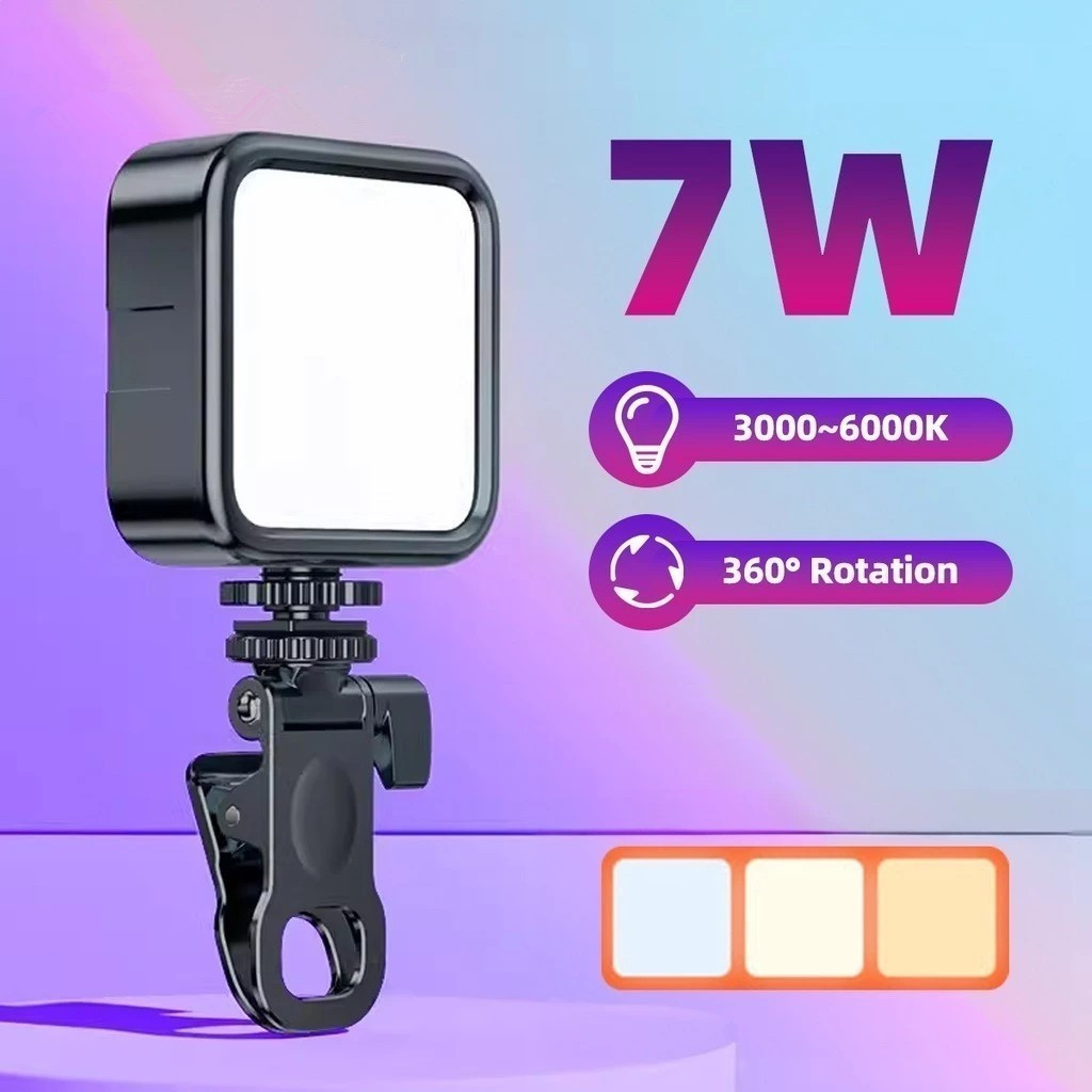 Luz Portatil De Vídeo LED Para Câmera De Celular Com Painel De Preenchimento 2700K-5600K