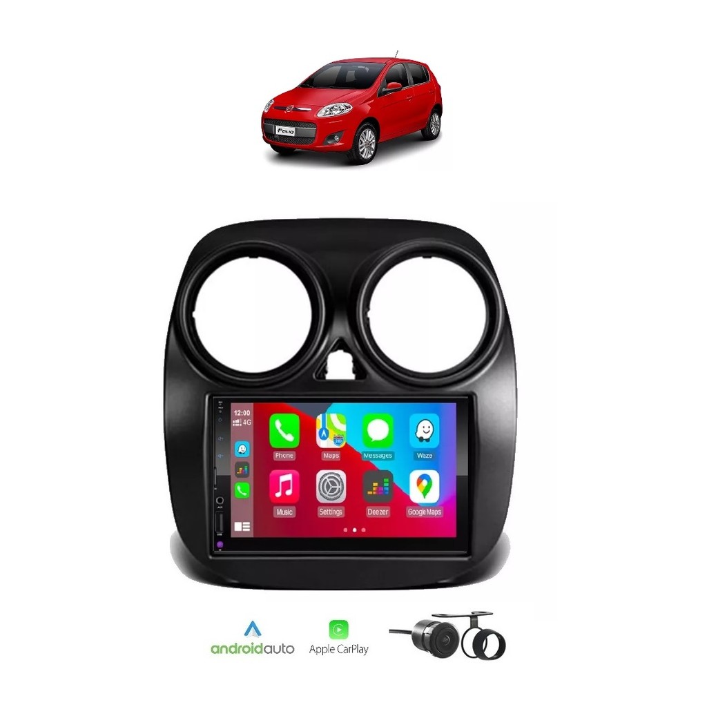 Kit Multimídia Palio 2012 / 2016 Attractive 7 Pol CarPlay AndroidAuto Sem fio - First Option 8100 em Oferta na Shopee