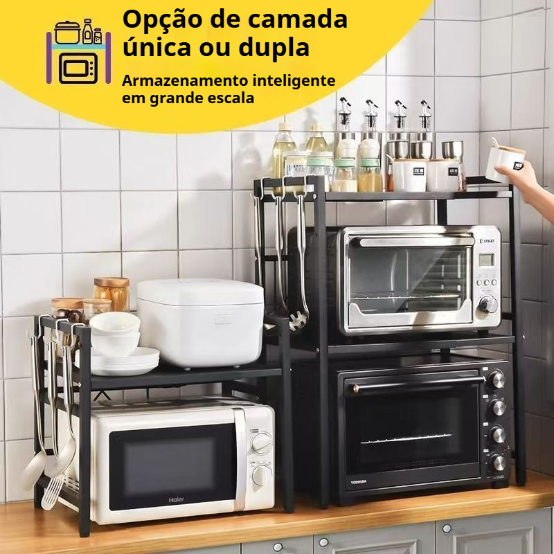 micro-ondas Organizador de cozinha para prateleira para cozinha prateleira multiuso para micro-ondas em Oferta na Shopee