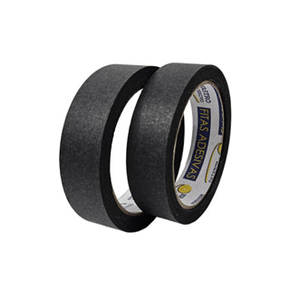 Kit com 2 de Fita crepe preta 24mm x 30 metros para marcação em Oferta na Shopee