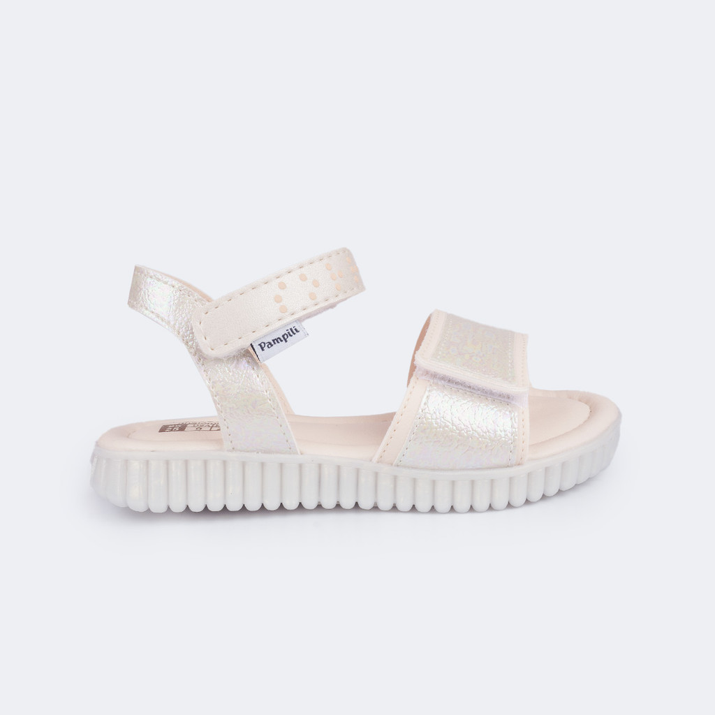 Sandália Infantil Menina Nude Cintilante Braille Pampili em Oferta na Shopee