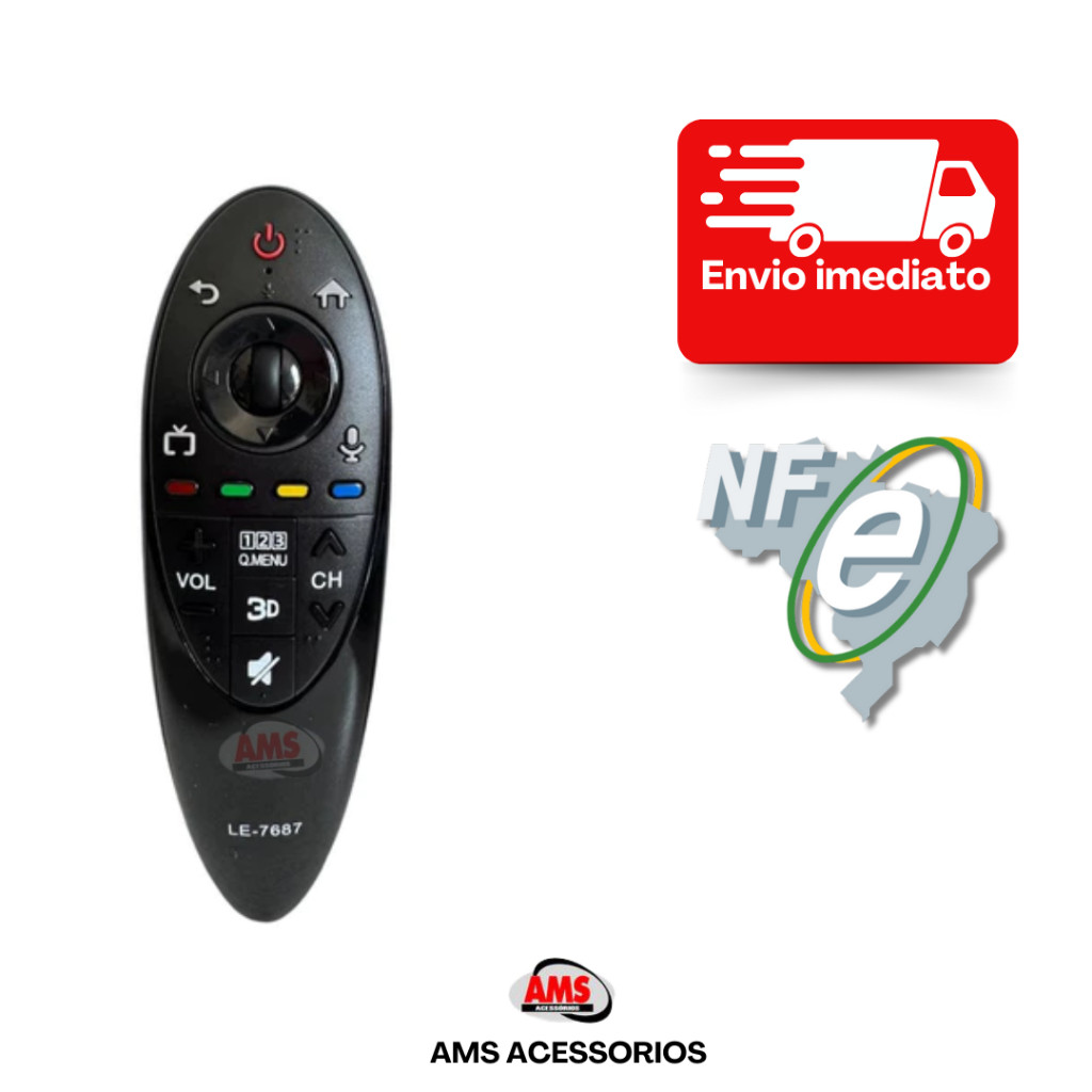 Controle Remoto Mágic para TV LG 4K 3D Dinâmico Inteligente An-mr500g An-mr500 (Sem Comando de Voz)