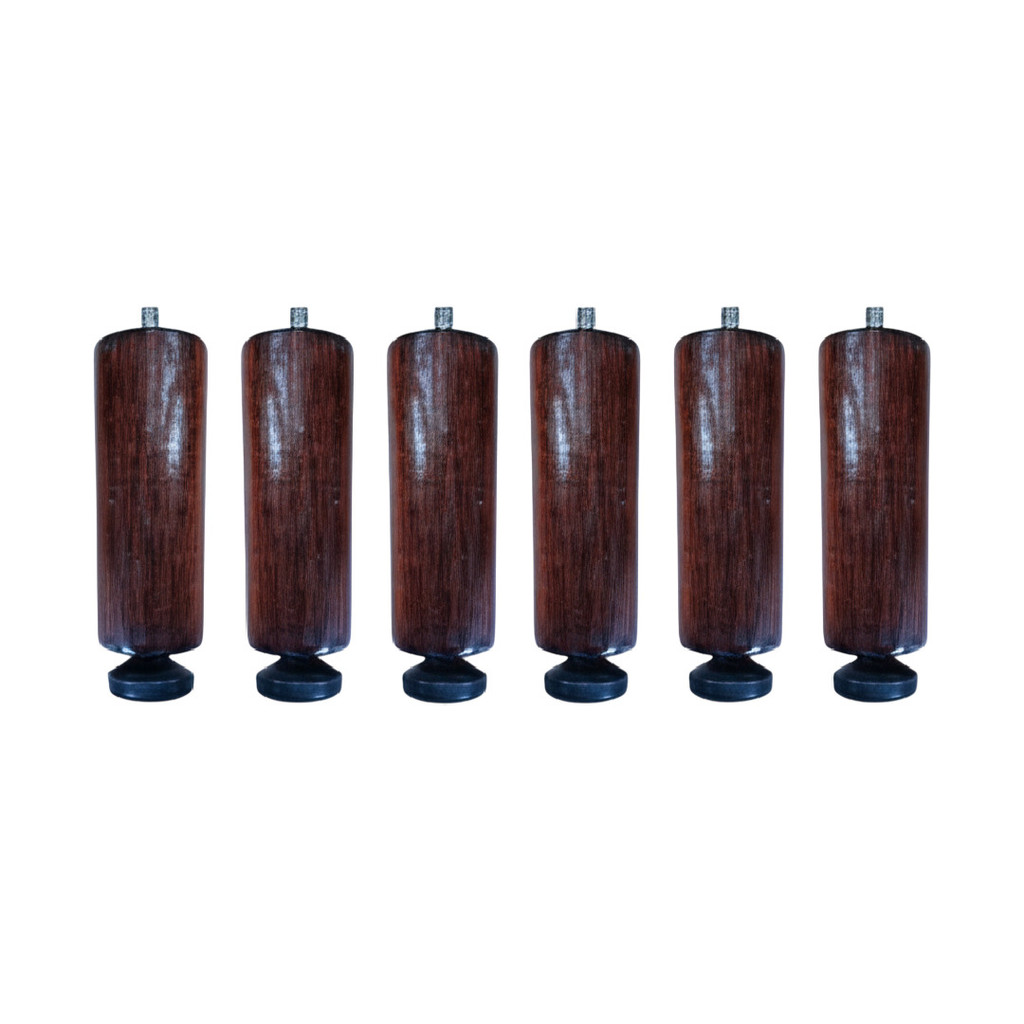 Kit 6 Pés Reguláveis Para Cama Madeira 13cm Nogueira Nivelador em Oferta na Shopee