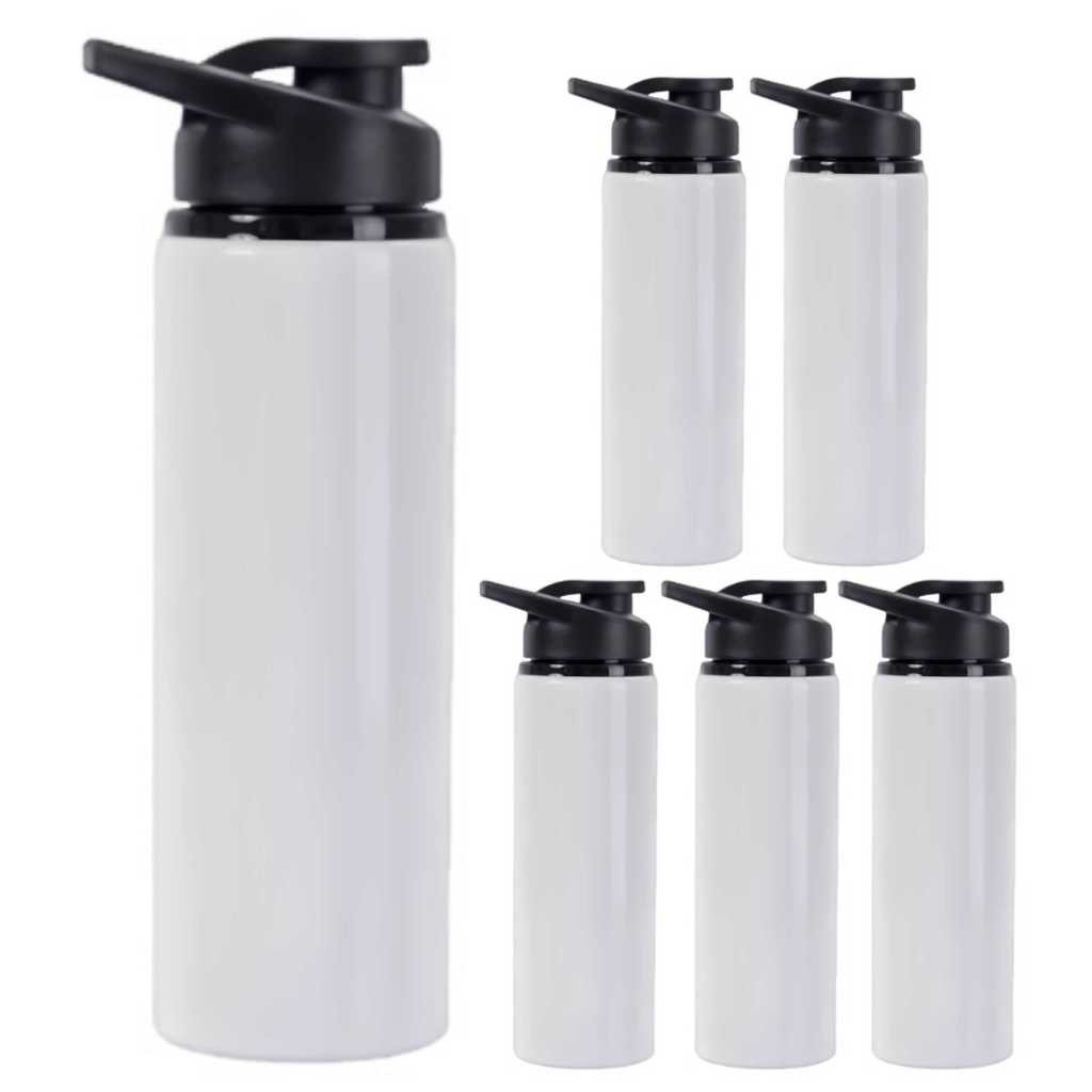 Kit 2/ 4 /6  Garrafas Squeeze Para sublimação Alumínio branco 750 ML em Oferta na Shopee