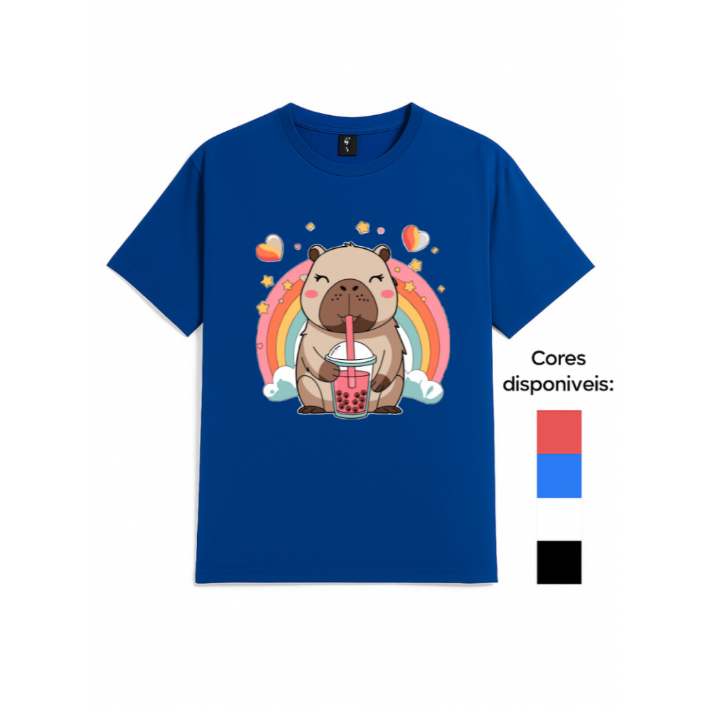 T Shirt Camiseta Capivara Infantil e Adulto Camiseta Branca Juvenil Menino Personalizada Camiseta Estilosa