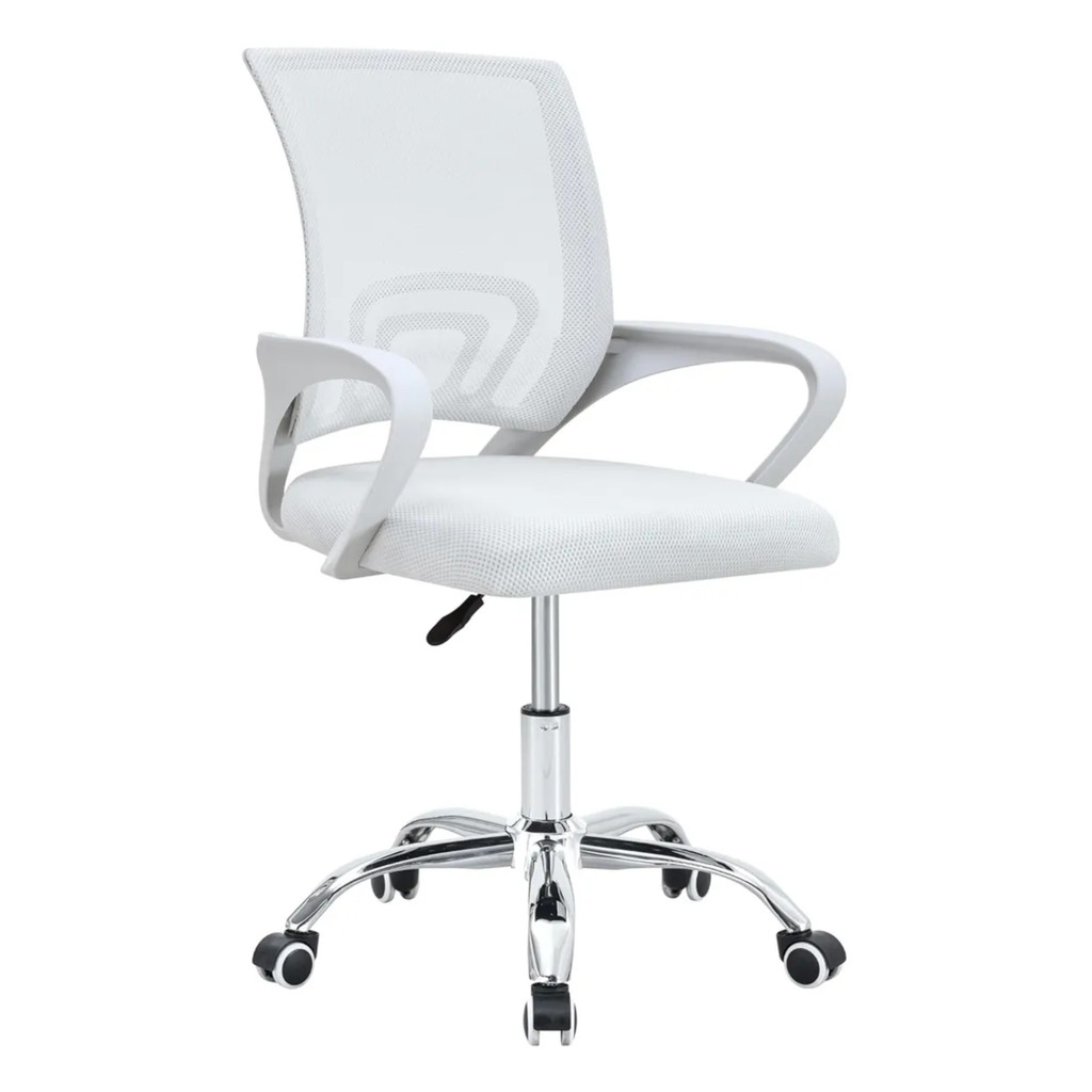Cadeira Escritório Ergonômica Home Office Stoel Start Branca Mesh Confortável Apoio Lombar