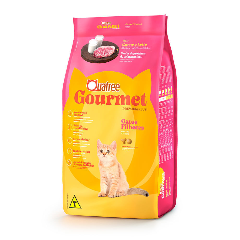 Ração para Gatos Filhotes Quatree Gourmet Sabor Carne e Leite 1Kg em Oferta na Shopee