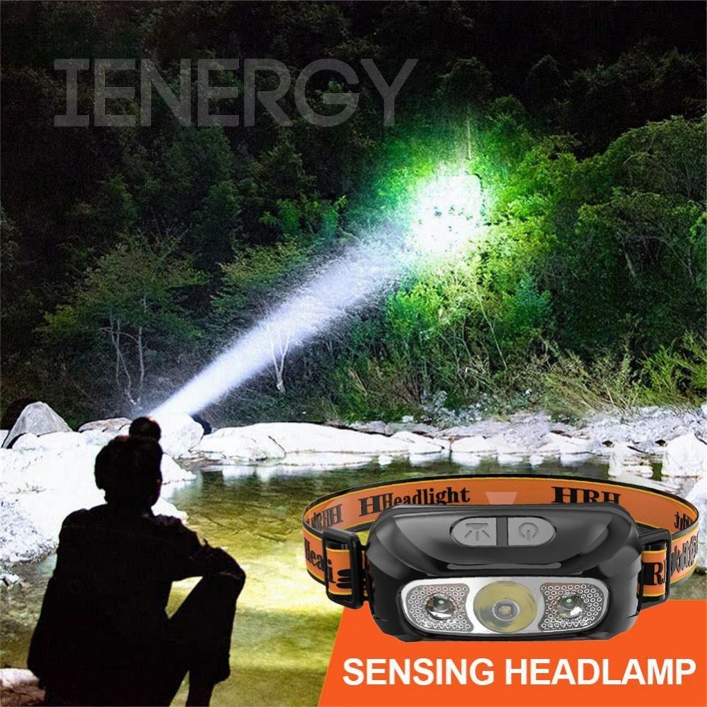 Imagem Lanterna Cabeça Premium Recarregavel Sensor Prova D'água laranja canaa yl