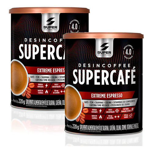 Kit 2 Super Café Desincoffe 220g - Extreme Expresso Desinchá Café Expresso