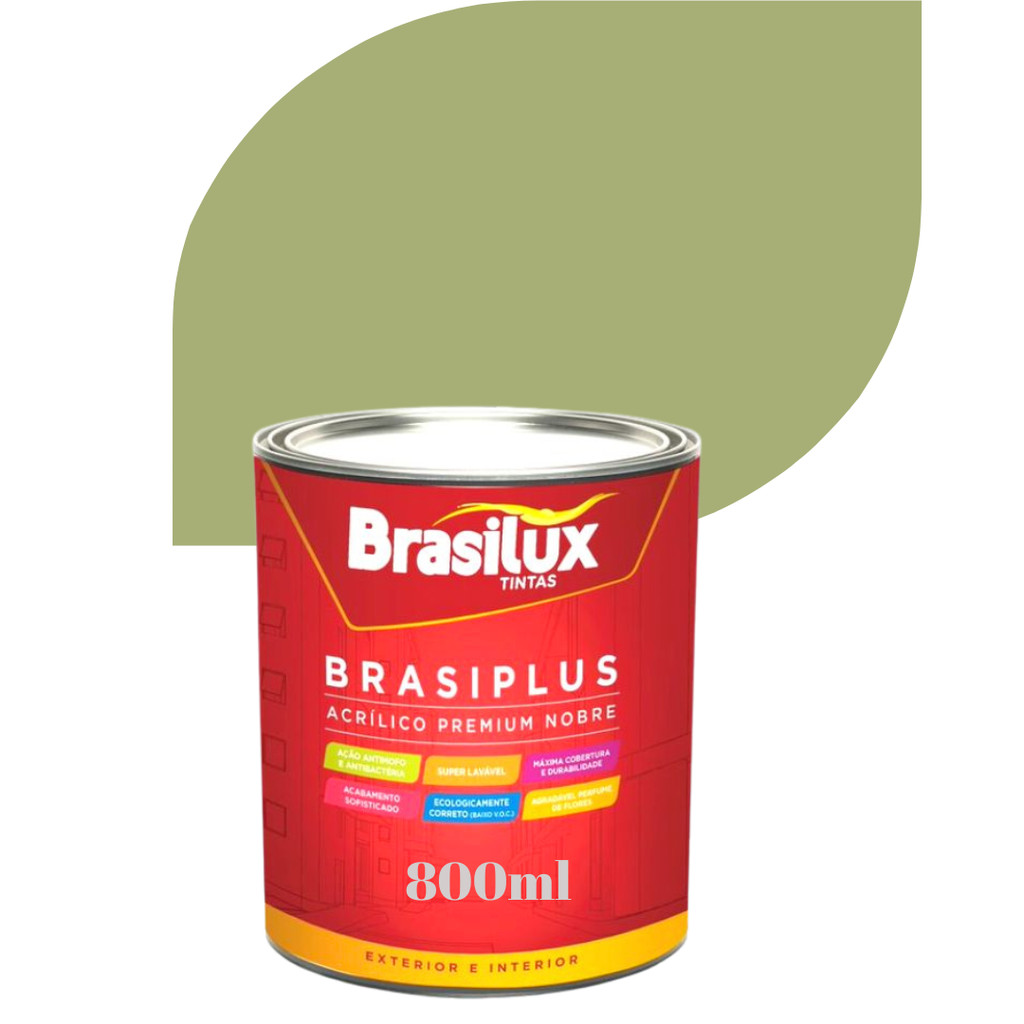 Tinta Verde Oliva de Parede Brasiplus Fosca 800ml Cor Verde em Oferta na Shopee