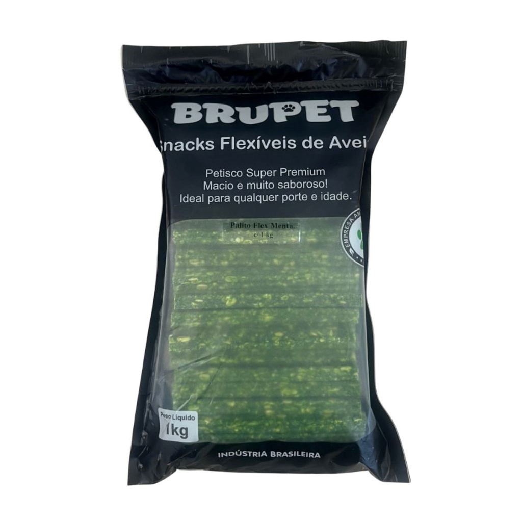 Snack Palito Menta 1kg – Delicioso petisco mastigável que ajuda na limpeza dos dentes e entretém cães.