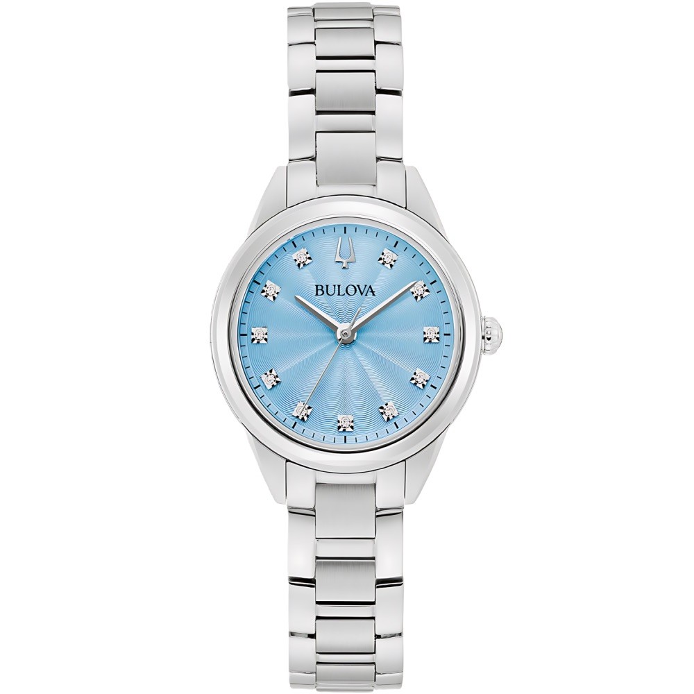 Relógio Bulova Feminino Sutton Blue Light 28mm Safira 96P250