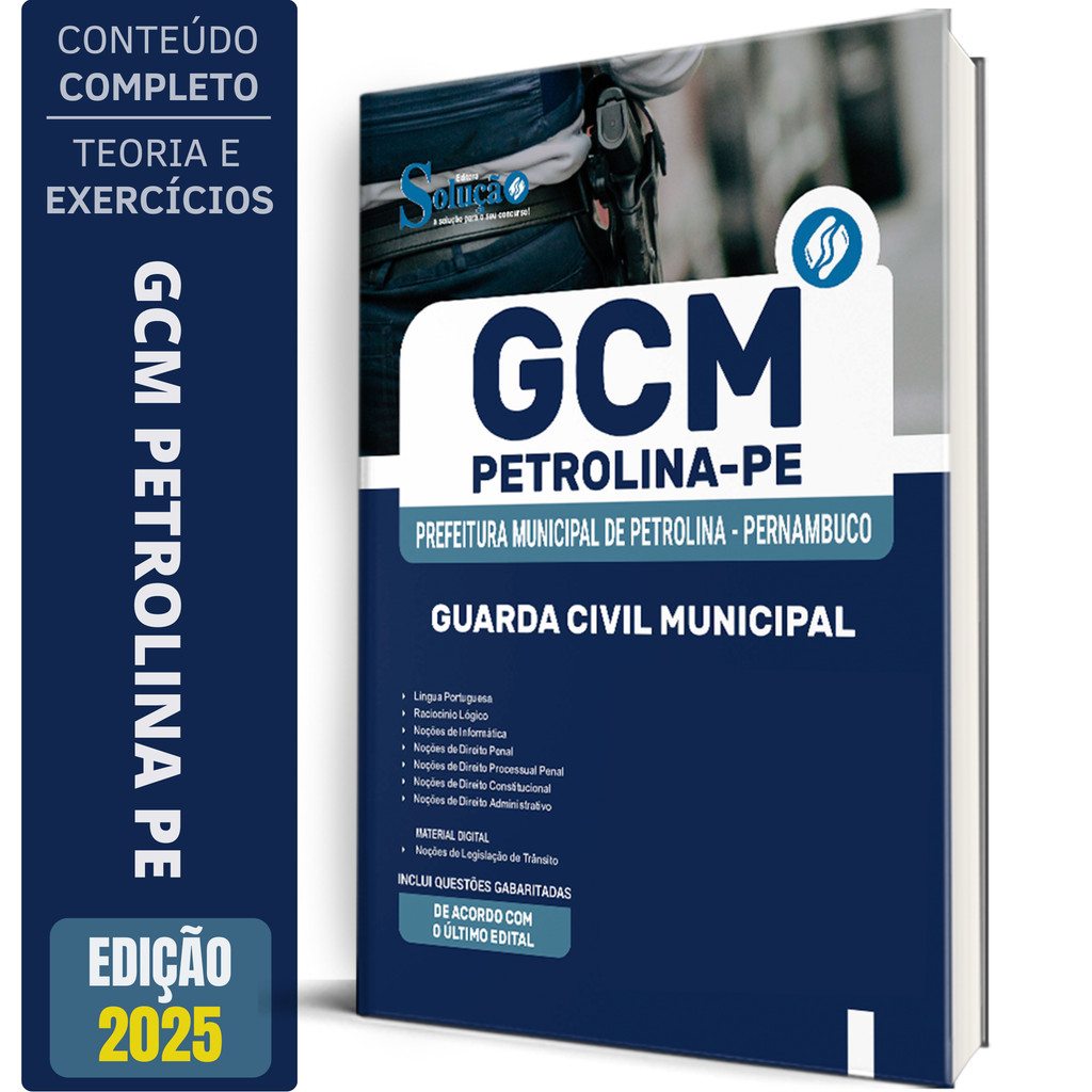 Apostila Prefeitura de Petrolina PE 2025 - Guarda Civil Municipal