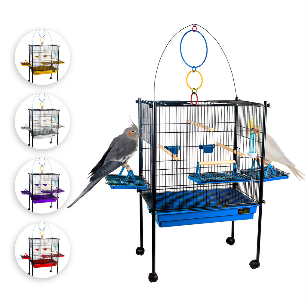 Viveiro Gaiola Calopsita Triplex com Rodinhas Preto Jel Plast em Oferta na Shopee