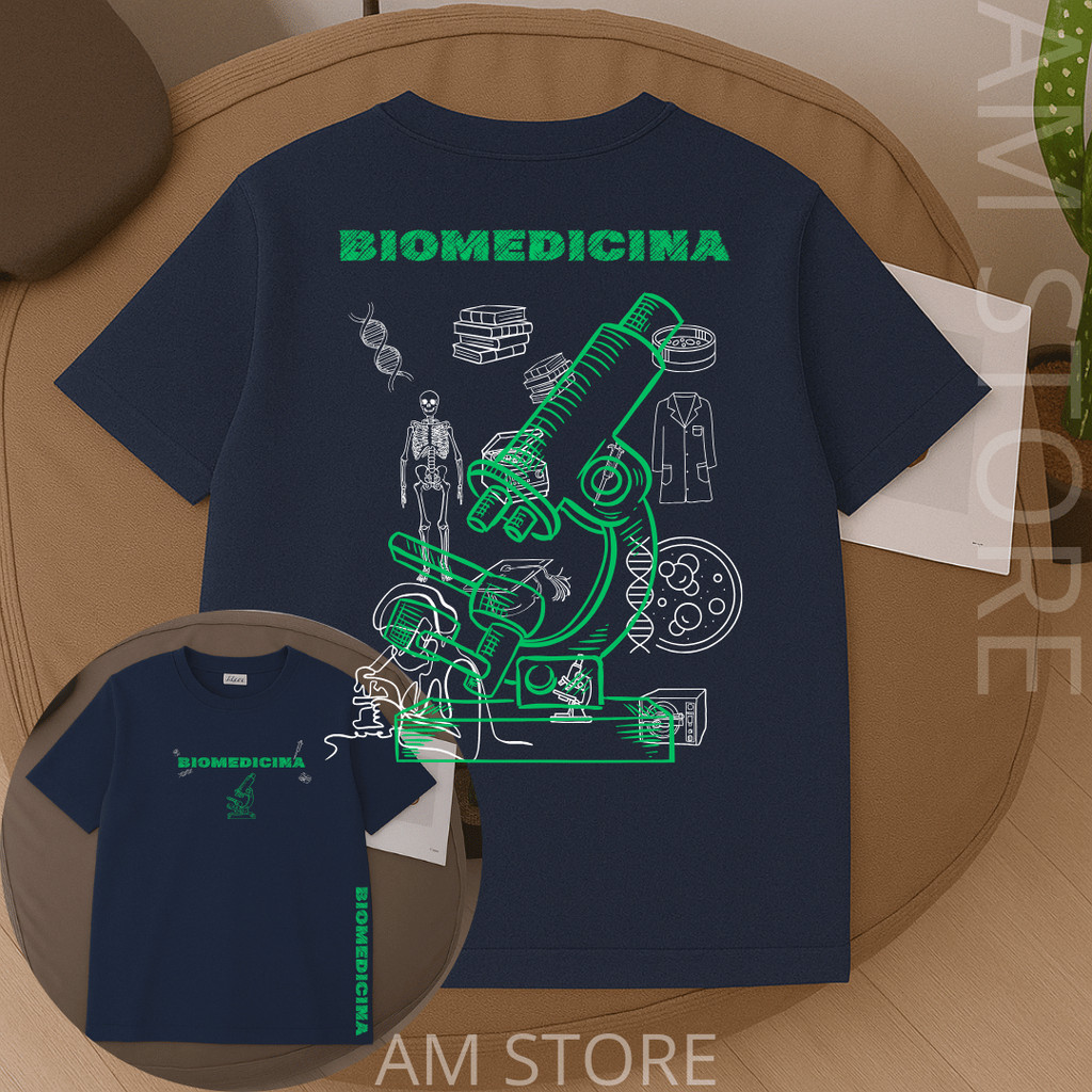 camiseta camisa 100% algodão estampada facudade curso profissão biomedicina em Oferta na Shopee