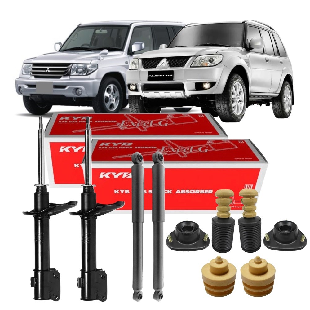 4 AMORTECEDORES MITSUBISHI PAJERO IO 1998/2001 TR4 2002/2015 KAYABA + KITS COMPLETO em Oferta na Shopee