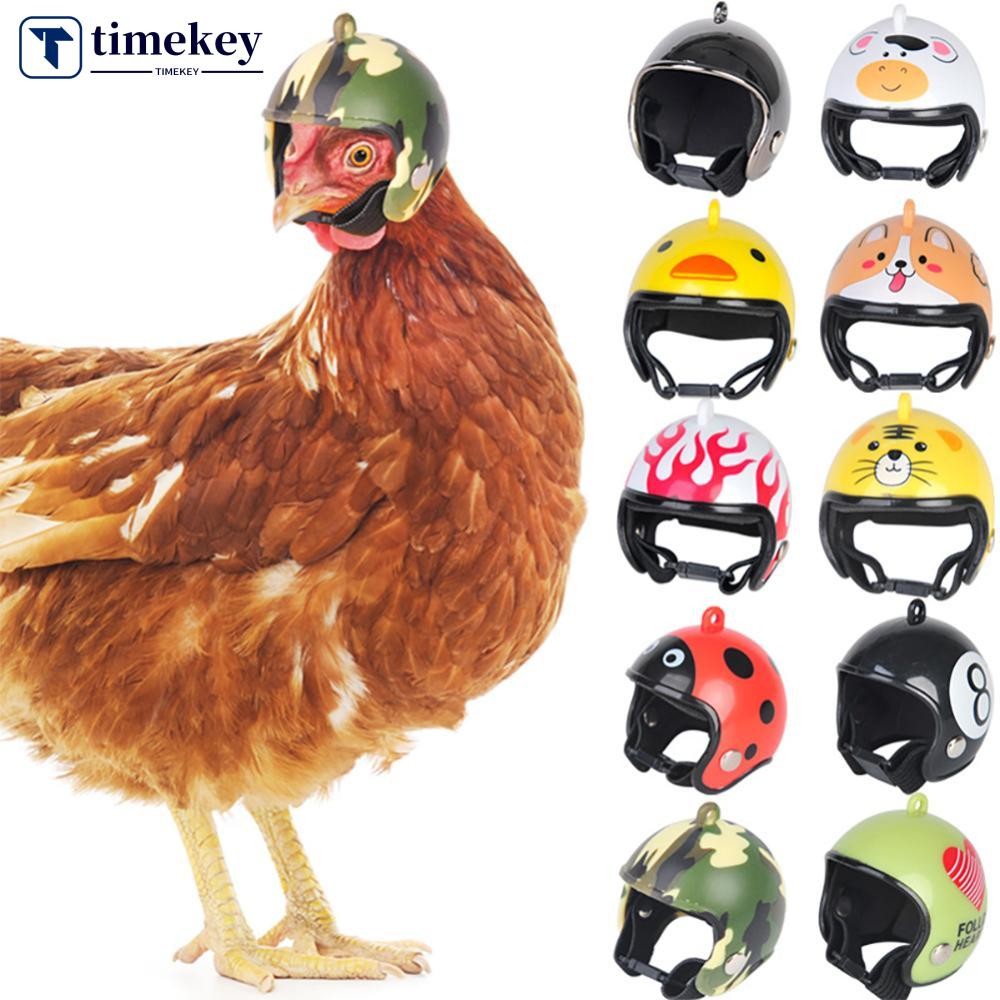 TIMEKEY Engraçado Capacete De Frango Pequeno Animal De Estimação Chapéu Duro Pássaro Codorna Pombo Protetor Chapelaria P