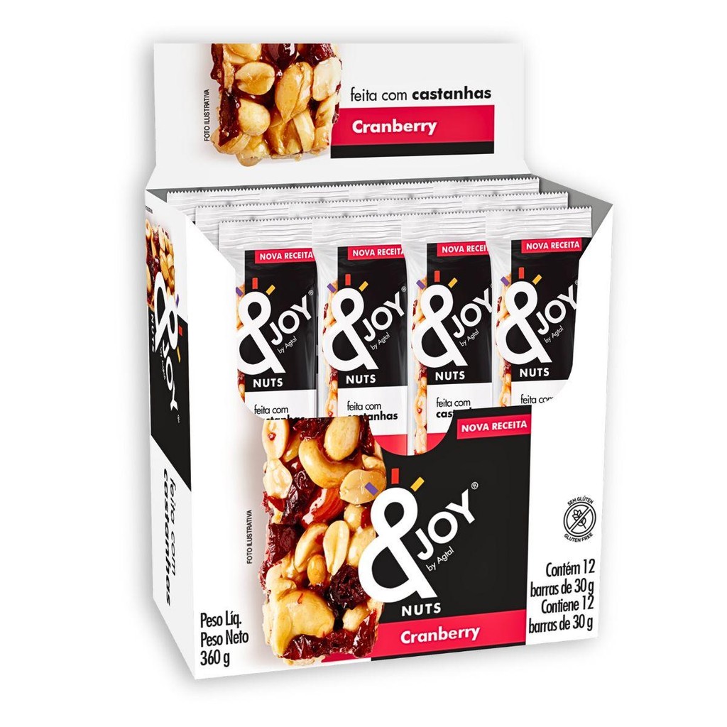 Caixa 12un Barra De Nuts 30G Enjoy Regular Cranberry