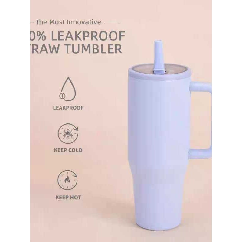 Inox Térmico Copo 1.2 Litros com Canudo, Alça, Tampa 40oz, com bico, tampa transparente em Oferta na Shopee