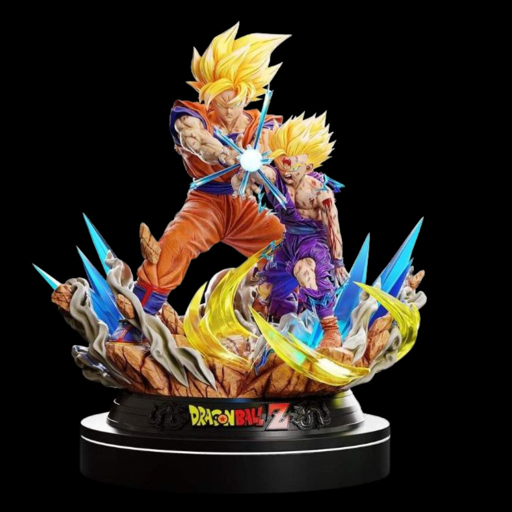 Goku e Gohan Kamehameha Dragon ball Action Figure Exclusivo Miniatura Colecionável Artesanal Boneco Escultura